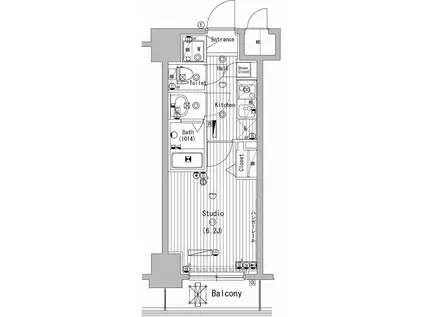 グランド・ガーラ横濱万世町(1K/4階)の間取り写真