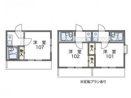 レオパレス岡崎公園(1K/1階)の間取り写真