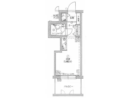 朝日プラザアムネット天満町(ワンルーム/3階)の間取り写真