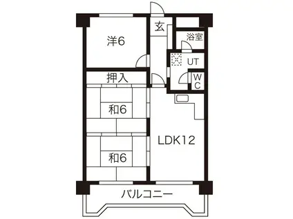 幌西ハイツ(3LDK/4階)の間取り写真