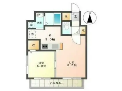 スペチアーレ札幌(1LDK/2階)の間取り写真