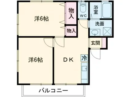 SELVA(2DK/2階)の間取り写真