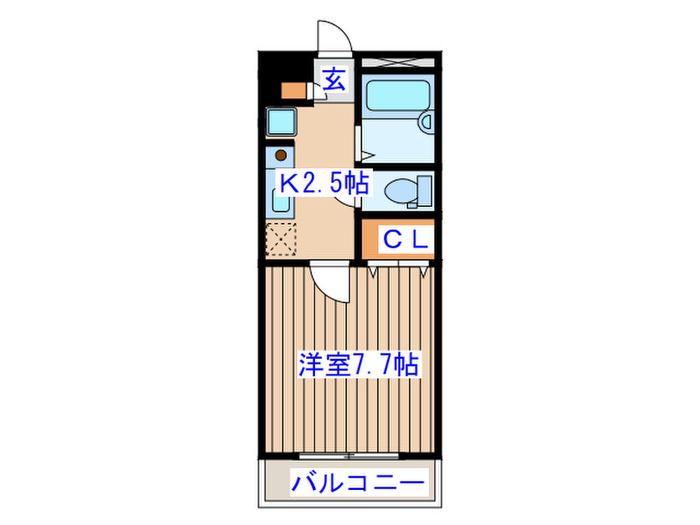 コーポアゼリア(1K/4階)の間取り写真