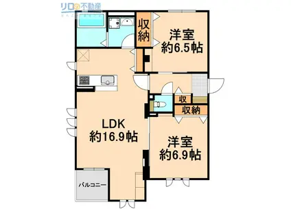 リ・ブロン瑞穂(2LDK/1階)の間取り写真