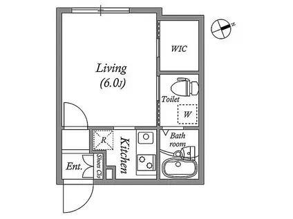 MODULOR祐天寺(1K/1階)の間取り写真