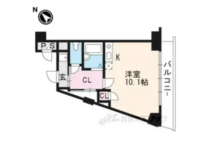 クレスト草津(1K/3階)の間取り写真