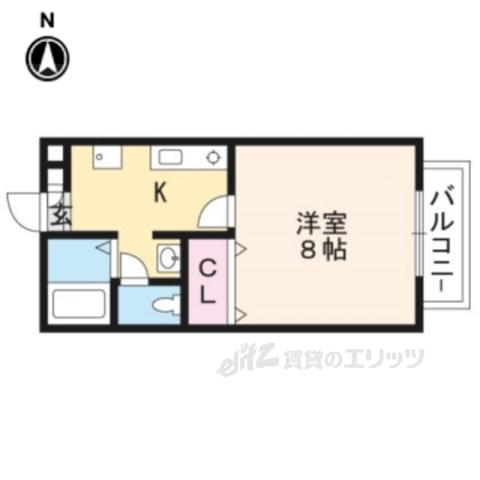 多蔵COURTⅡ(1K/1階)の間取り写真