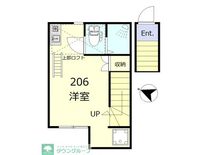 クアルト板橋(ワンルーム/2階)の間取り写真