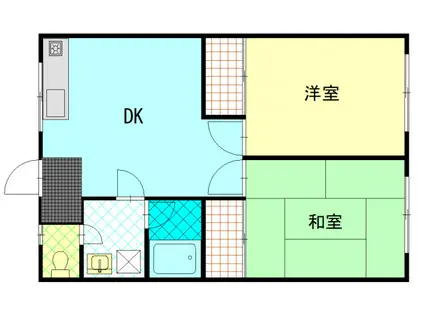 フジマンション(2DK/1階)の間取り写真