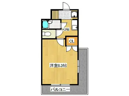 ウイングス学園通 N棟(1K/4階)の間取り写真