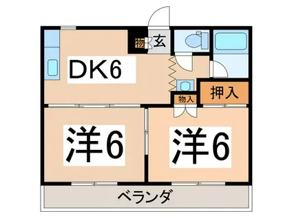 NAVATEK II(2DK/2階)の間取り写真