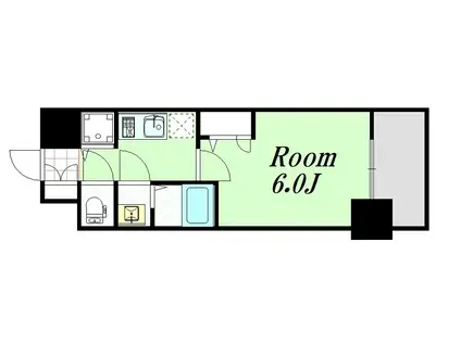 エスリード京橋グレイス(1K/6階)の間取り写真