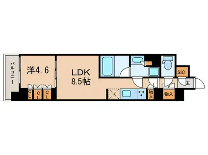 ドゥーエ早稲田(1LDK/4階)の間取り写真
