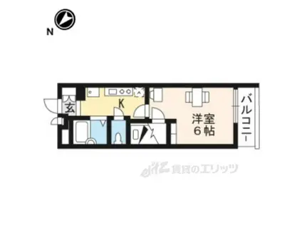 レオパレス近江八幡(1K/1階)の間取り写真