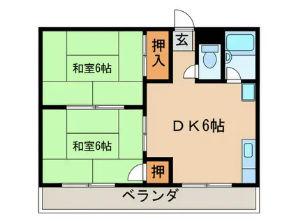 コーポ平田(2DK/2階)の間取り写真