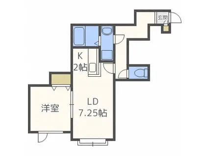クベーラ(1LDK/2階)の間取り写真