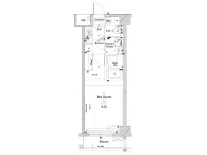 ラフィスタ本蓮沼(1K/4階)の間取り写真