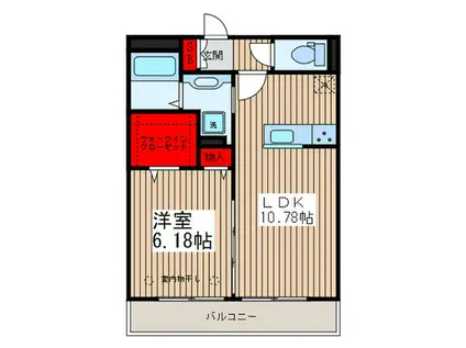 グラン・フェリシア(1LDK/3階)の間取り写真