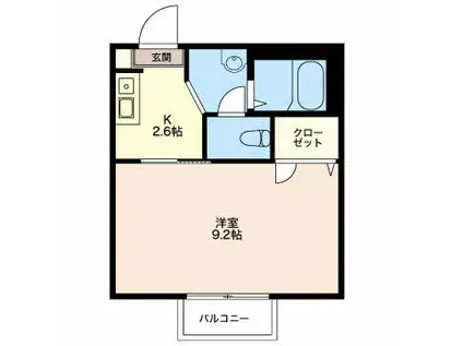 ディアスハイランド セ(1K/1階)の間取り写真