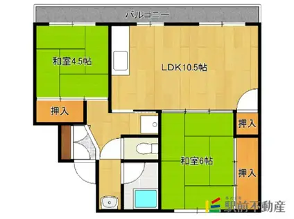 ユートピア玉名II(2LDK/5階)の間取り写真