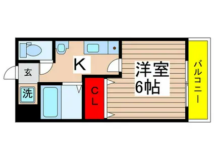 FILLE FLATS SAKURA(1K/2階)の間取り写真