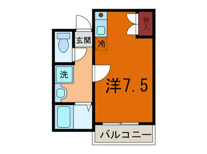 ミヤビハイツ(ワンルーム/2階)の間取り写真