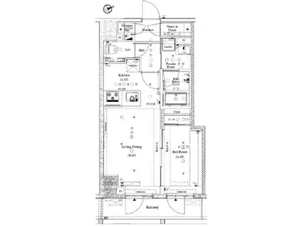 AXAS大森町(1LDK/11階)の間取り写真