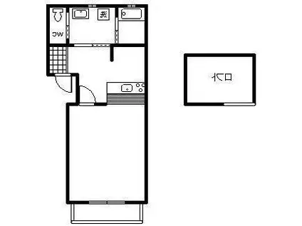 アンハウス(1K/2階)の間取り写真