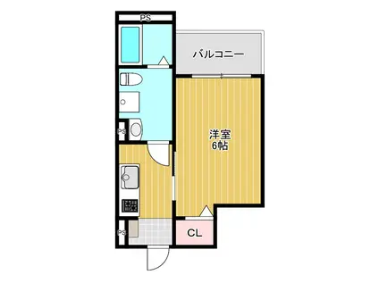 クラスティーネ小路東B(1K/2階)の間取り写真