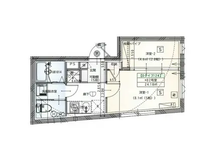 ラヴィエール目黒不動前(2K/3階)の間取り写真