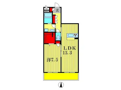 エル コリーヌ(1LDK/2階)の間取り写真