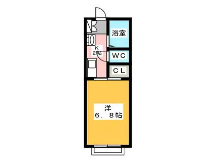 スウィートガーデン1(1K/2階)の間取り写真