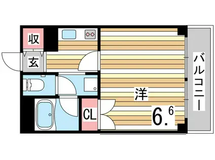 イースト神戸本山(1K/3階)の間取り写真