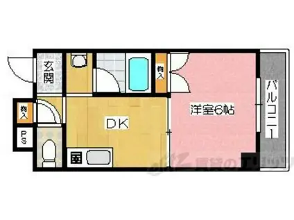 メゾンダイコー舟木(1DK/2階)の間取り写真