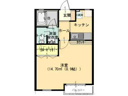 城東ホームズII(1K/1階)の間取り写真