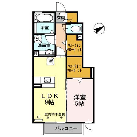 プライム M(1LDK/1階)の間取り写真