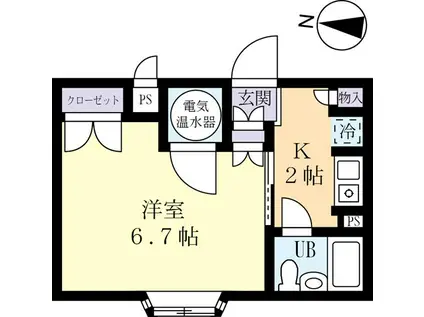 モンブラン(1K/4階)の間取り写真