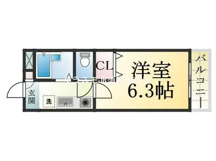 シーサイドSKYハイツ(1K/1階)の間取り写真