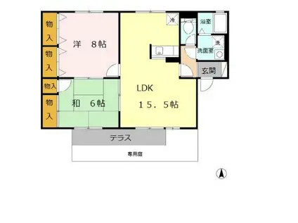 サンアベニュー(2LDK/1階)の間取り写真