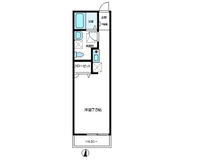 リジェール(ワンルーム/2階)の間取り写真