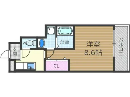 ナウトローネ(1K/1階)の間取り写真