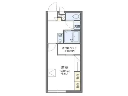 レオパレスエクセラン(1K/1階)の間取り写真