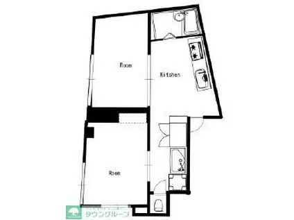 井手ビル(2DK/1階)の間取り写真