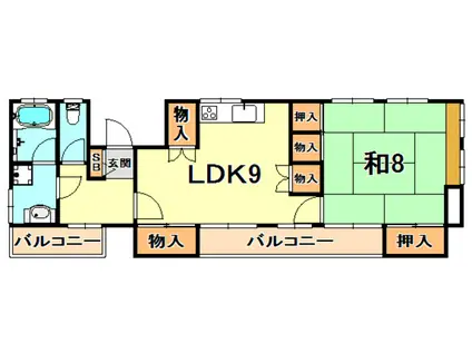 イズミビル(1LDK/3階)の間取り写真