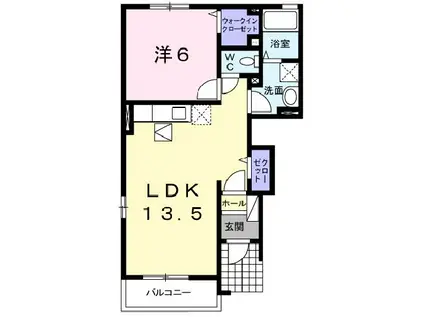 ベルメゾン(1LDK/1階)の間取り写真