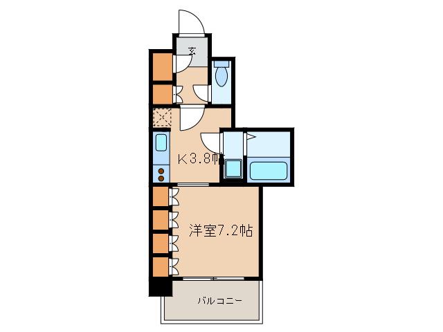 ライオンズシティ白金高輪(1K/6階)の間取り写真