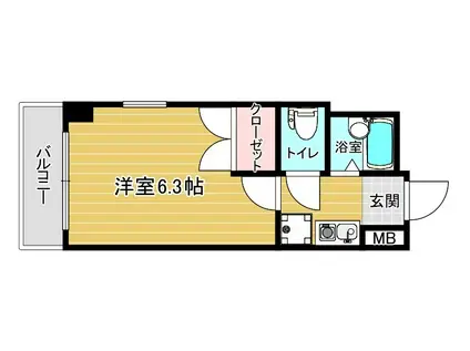 マンション花房(1K/2階)の間取り写真