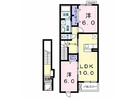 メゾンド・エクセル II(2LDK/2階)の間取り写真