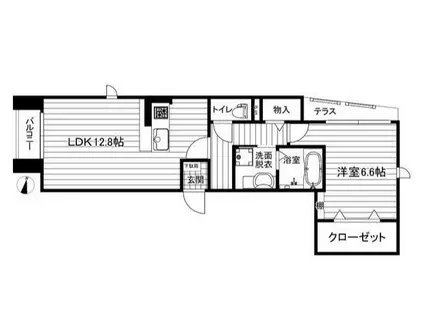 NDレジデンス オーキッド(1LDK/1階)の間取り写真