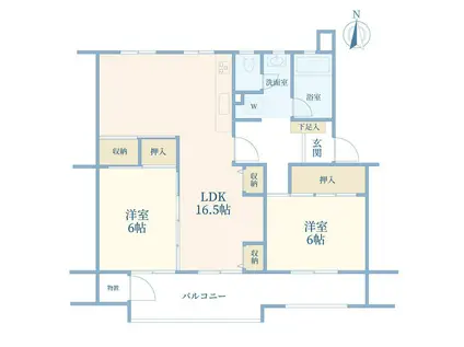 田園青葉台団地9号棟(2LDK/4階)の間取り写真
